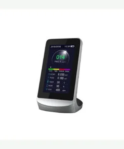 Uniqly Air Premium bureaumeter met kleurendisplay en zilverkleurige voet