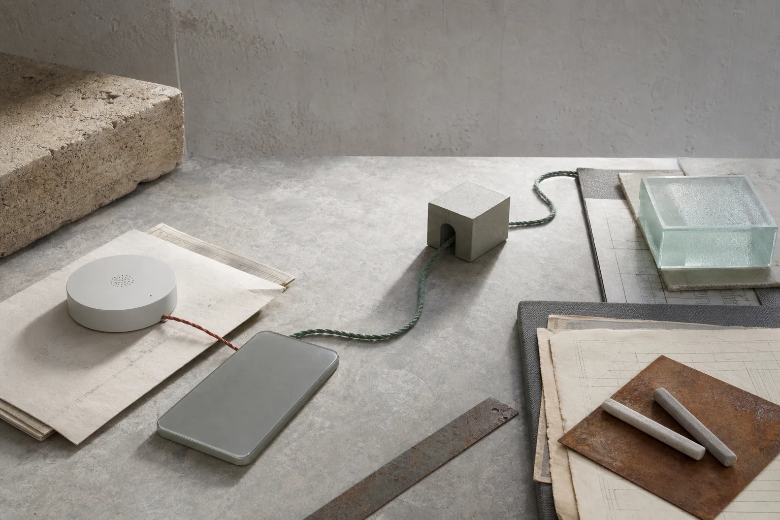 Conceptuele korte Bluetooth-route en langere route via een thuisgateway naar een archief