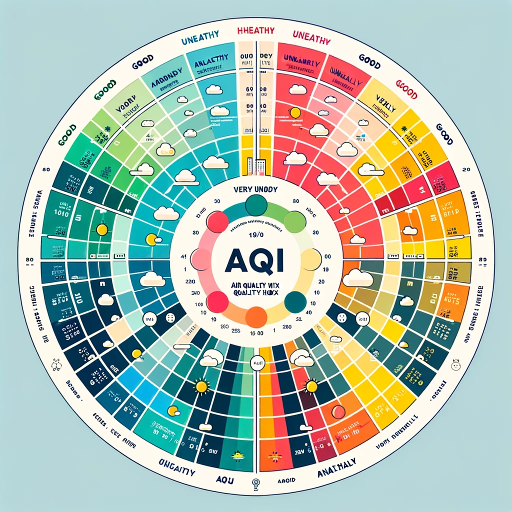 De verschillende categorieën van de luchtkwaliteitsindex (AQI)