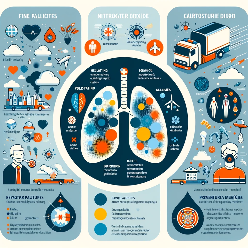 De verschillende soorten luchtverontreinigende stoffen en hun impact op de gezondheid.