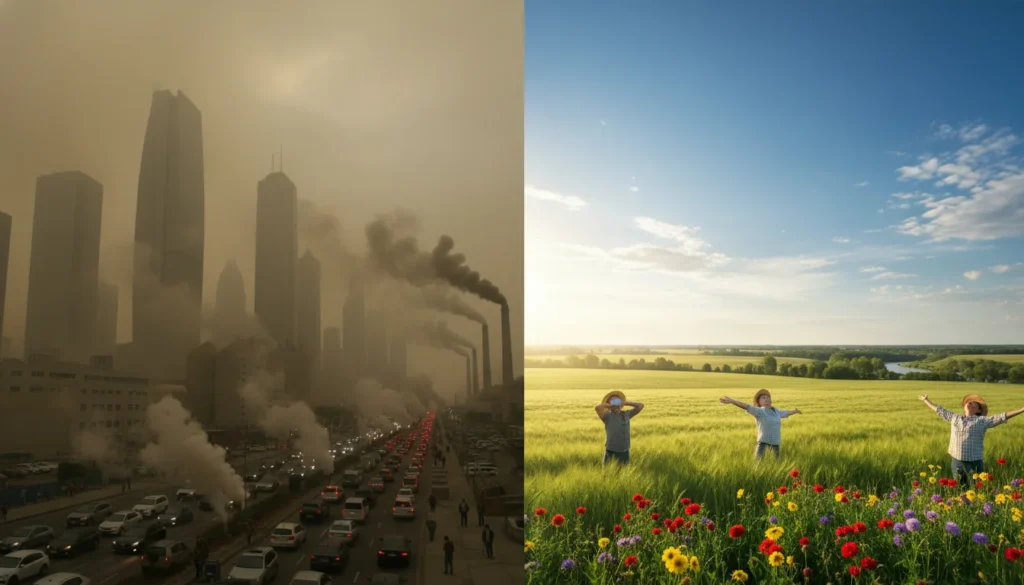 Het verschil tussen luchtkwaliteitsindexen in stedelijke en landelijke gebieden - Hoofdafbeelding