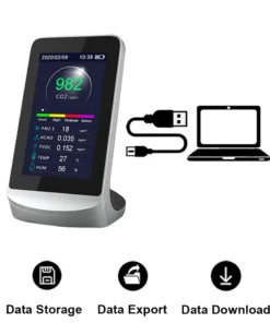 Uniqly - 6-in-1 PM2.5 en CO2 Meter met NDIR Sensor (DM72B) - detailfoto 2