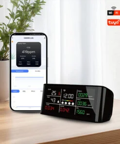 Uniqly - Slimme 7-in-1 Luchtkwaliteitsmonitor met CO2 (DM69M-WIFI) - productfoto 5