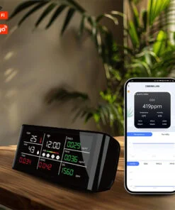 Uniqly - Slimme 7-in-1 Luchtkwaliteitsmonitor met CO2 (DM69M-WIFI) - productfoto 6