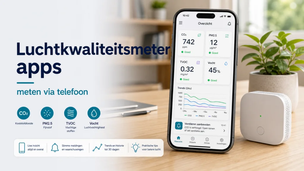 De beste luchtkwaliteitsmeter apps voor een gezonder leven: Vergelijk en kies - visuele uitleg met luchtkwaliteitsmeter en meetwaarden
