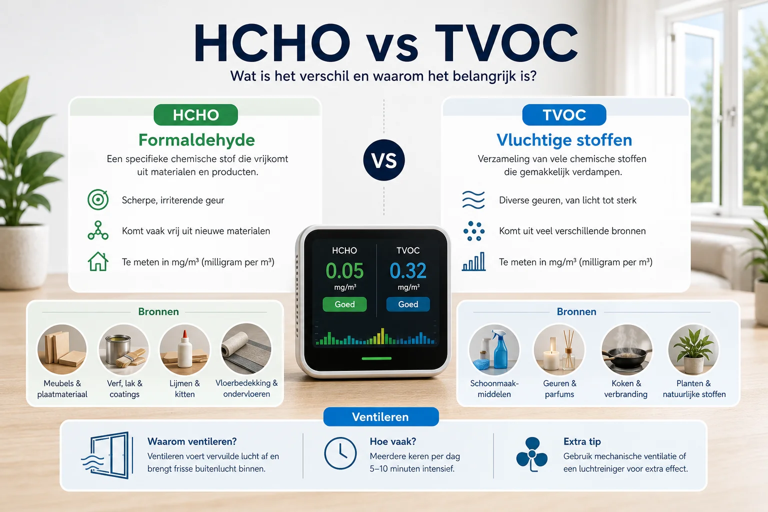 Wat Is HCHO En Hoe Meet Je Formaldehyde Thuis? - aanvullende infographic voor het artikel